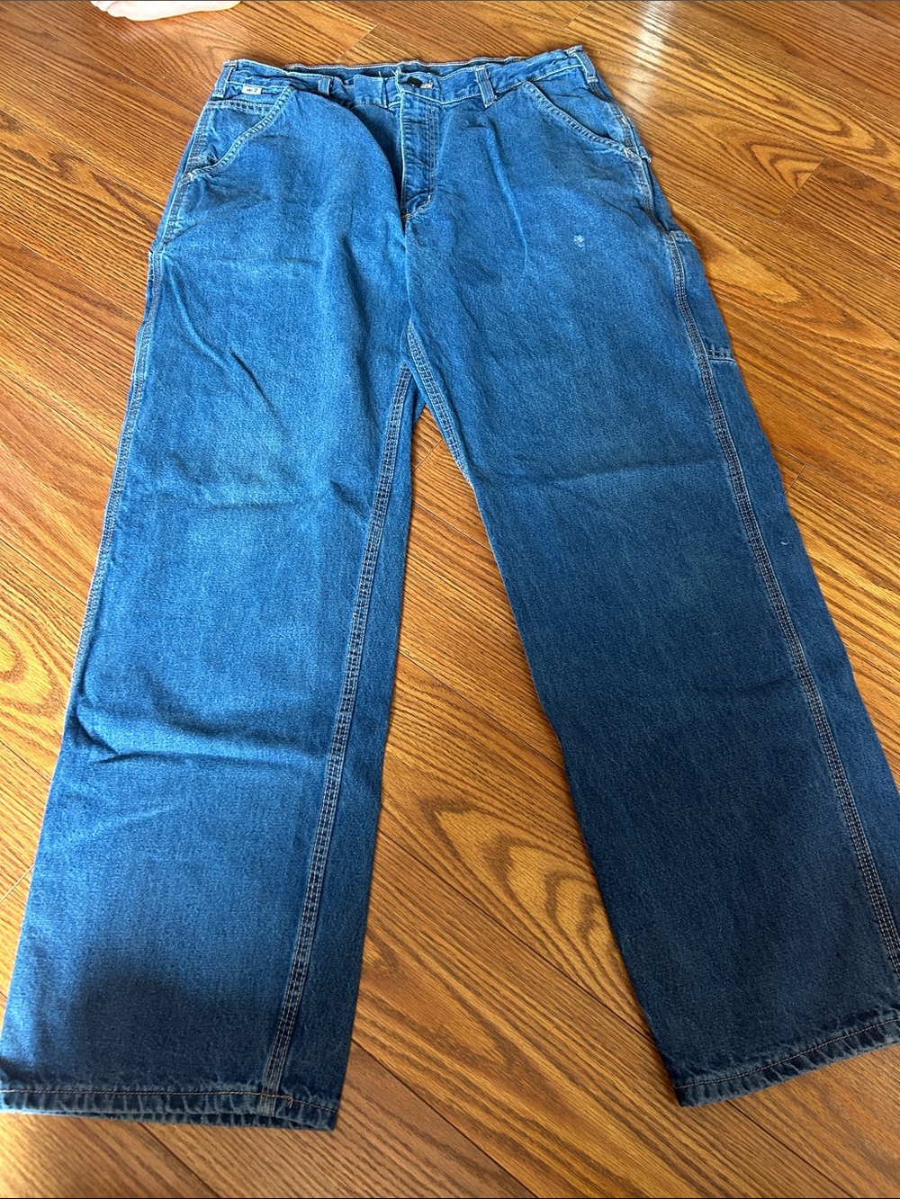 Vintage Carhartt Men's FR Blue Denim Jeans - Classic Cargo Fit HRC 2 Size 36x32